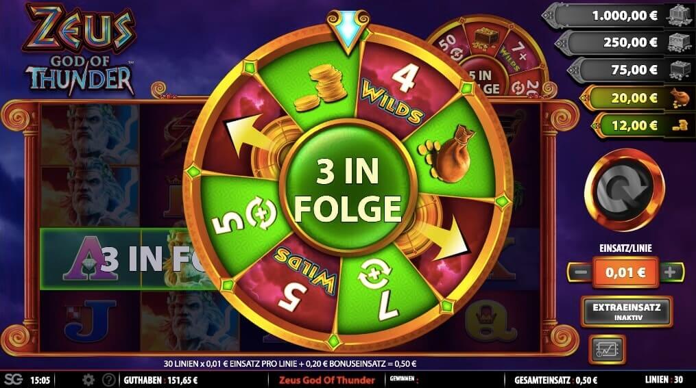 Zeus God Of Thunder Slot Feature